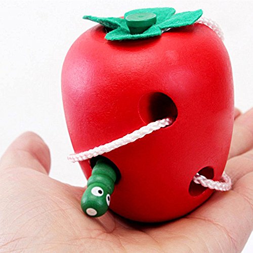 Sealive Educational Toys Children Toys Strings To Wear Rope Toys Caterpillars Eat Apple Puzzle Toy Kongming LockNice Gift For 12 Months Up Baby Kids 0 2